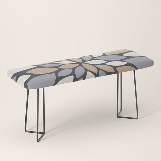 Gray Beige Flower Burst Petals Bench Gallery Image 1