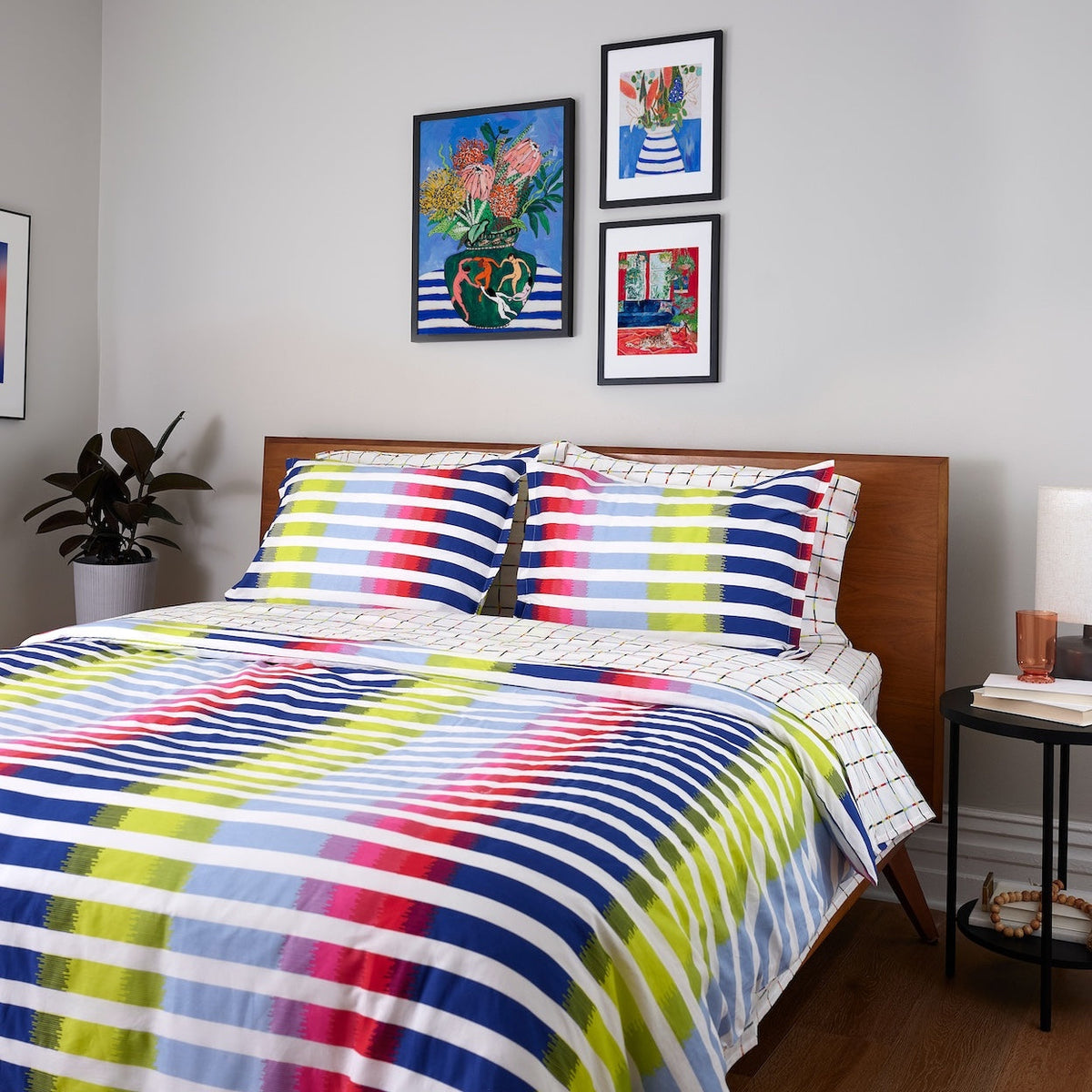 Abstract Ikat Brushed Cotton Duvet Cover Set