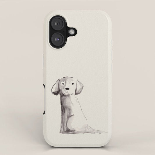 Little pup watercolor dog painting iPhone Case Gallery Image 1