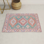 Marine Green Spiral Star Kazak Handmade Persian Rug Rug Gallery Image 1