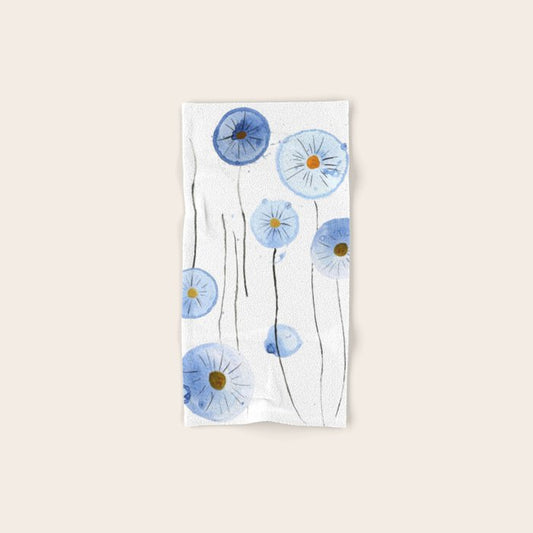 blue abstract dandelion 2 Bath Towel Gallery Image 1