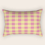 Gingham Large Pink Orange Yellow Rectangular Pillow Gallery Image 1