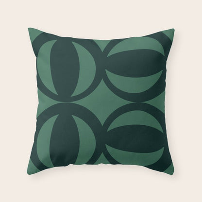 Retro Orbit Forest Green - Mid Century Modern Geometric Throw Pillow Gallery Image 2