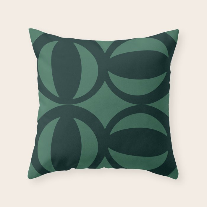 Retro Orbit Forest Green - Mid Century Modern Geometric Throw Pillow Gallery Image 5
