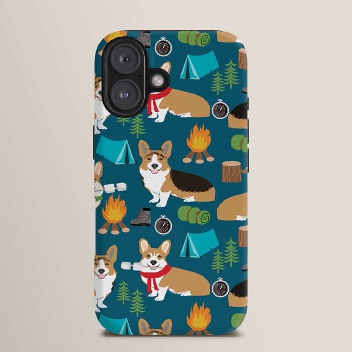 Corgi camping marshmallow roasting corgis outdoors nature dog lovers iPhone Case Gallery Image 13