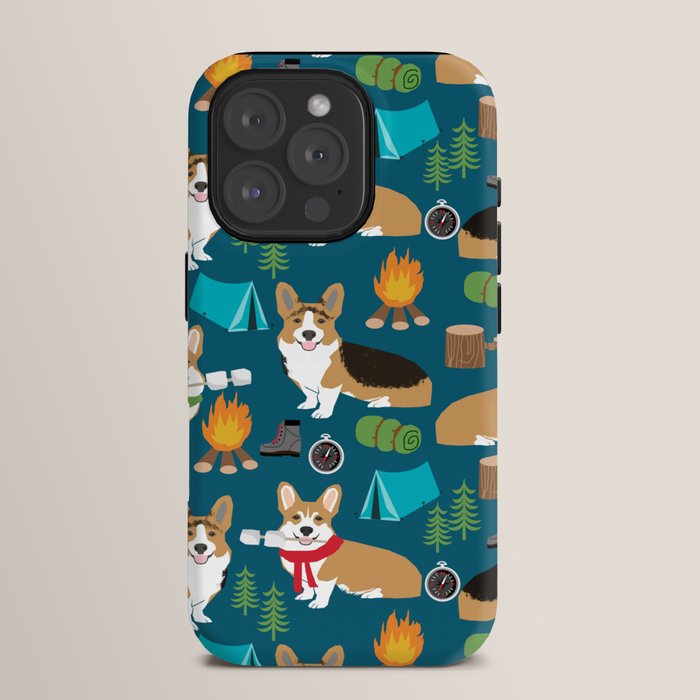 Corgi camping marshmallow roasting corgis outdoors nature dog lovers iPhone Case Gallery Image 15