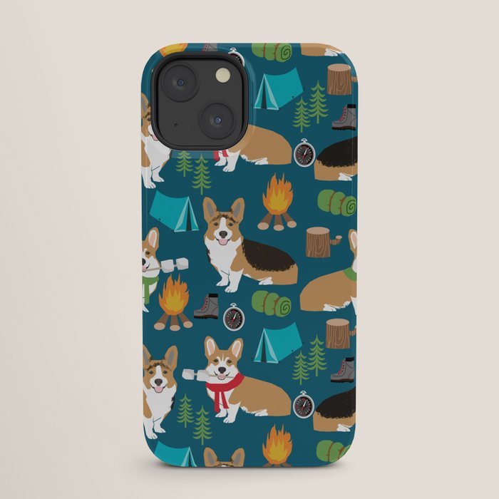Corgi camping marshmallow roasting corgis outdoors nature dog lovers iPhone Case Gallery Image 25