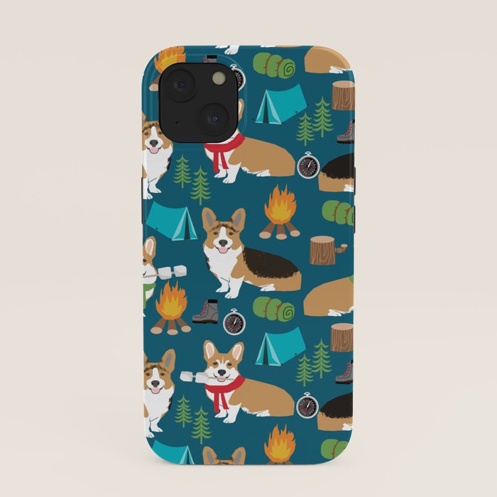 Corgi camping marshmallow roasting corgis outdoors nature dog lovers iPhone Case Gallery Image 37