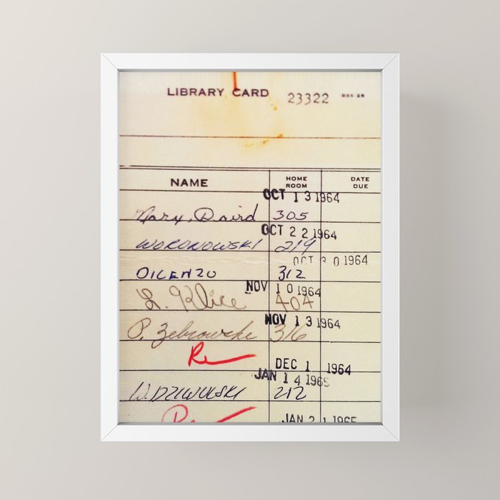Library Card 23322 Mini Art Print Gallery Image 4