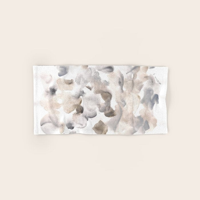Abstract Art Grey Black Brown Abstract Watercolour 8| Watercolor Brush Strokes Bath Towel Gallery Image 1