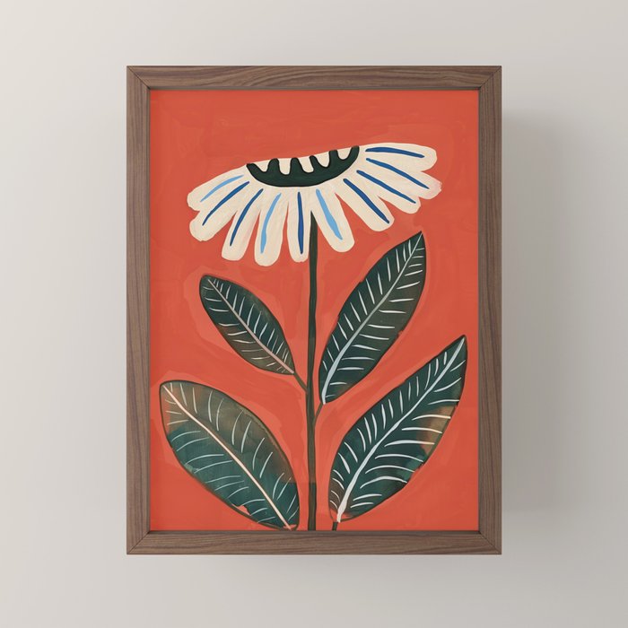 Folk Daisy Botanical Art Mini Art Print Gallery Image 2