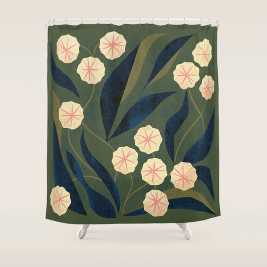 Green Floral Shower Curtain Gallery Image 1