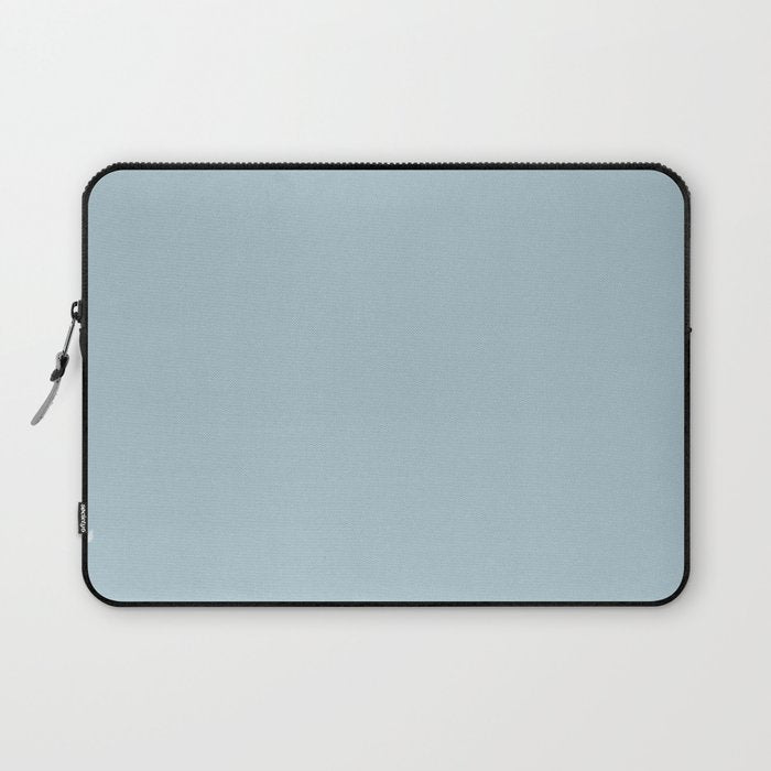 Soft Chalky Pastel Blue Solid Color Laptop Sleeve Gallery Image 1