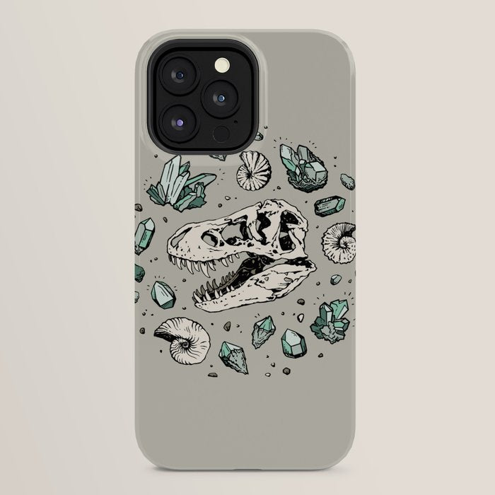 Geo-rex Vortex | Aquamarine | Dinosaur Skull Fossil Art iPhone Case Gallery Image 24
