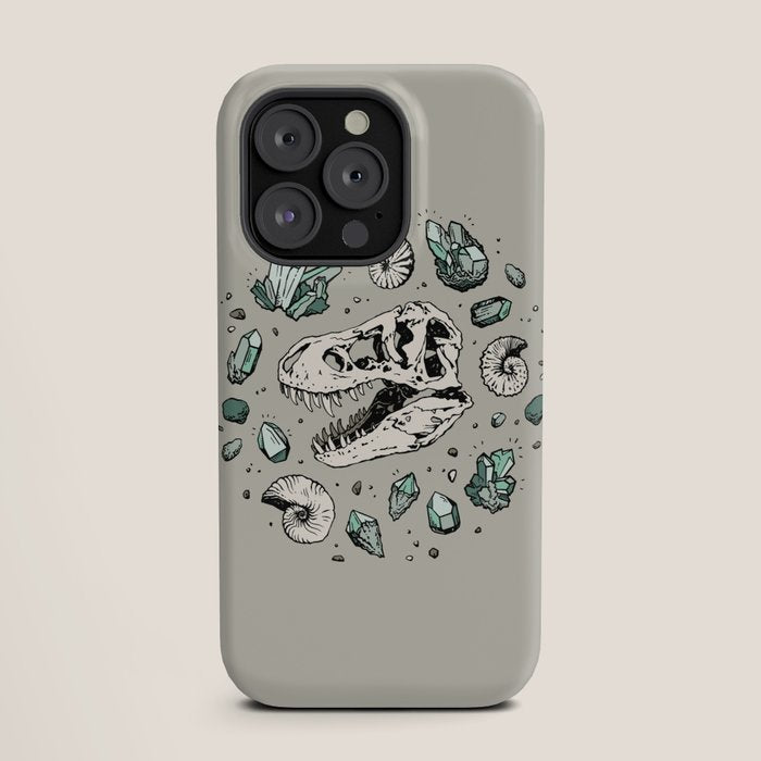 Geo-rex Vortex | Aquamarine | Dinosaur Skull Fossil Art iPhone Case Gallery Image 19