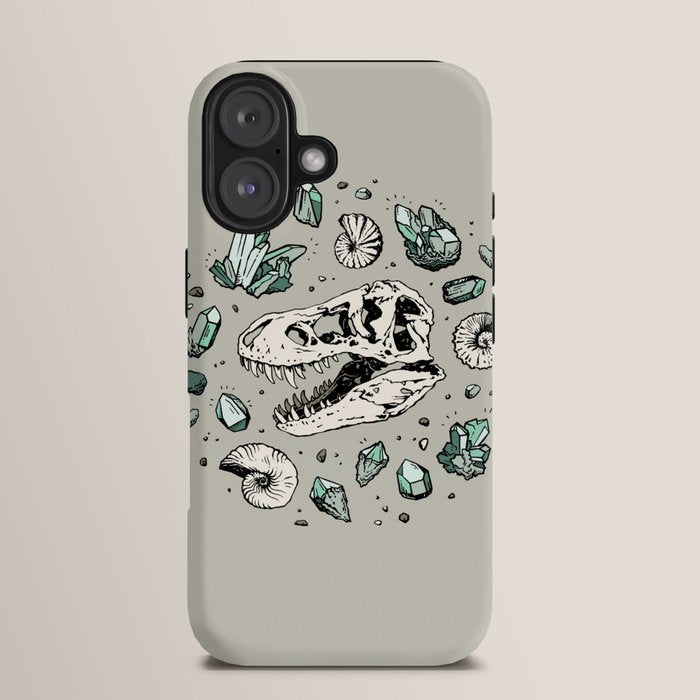 Geo-rex Vortex | Aquamarine | Dinosaur Skull Fossil Art iPhone Case Gallery Image 13