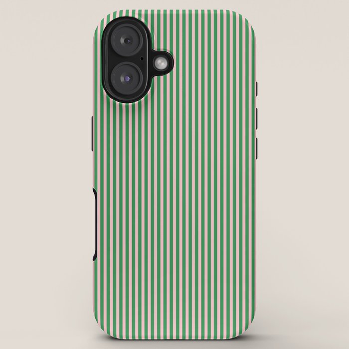 Narrow Stripes Green and Pink Vertical Pattern iPhone Case Gallery Image 5