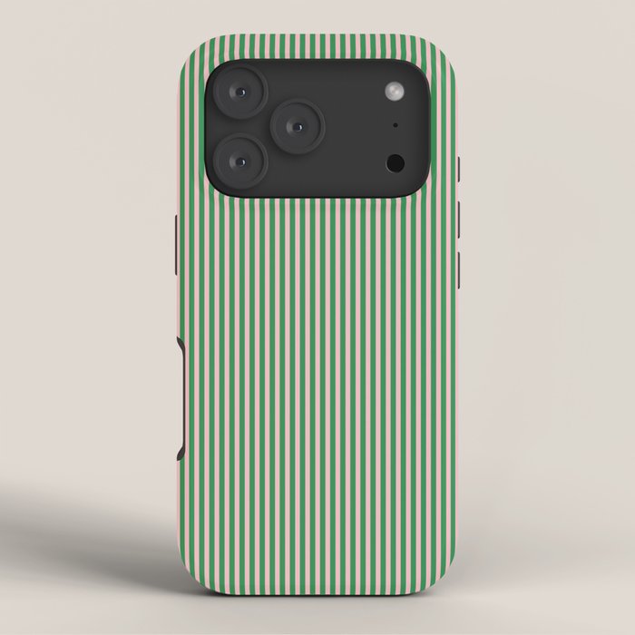 Narrow Stripes Green and Pink Vertical Pattern iPhone Case Gallery Image 3