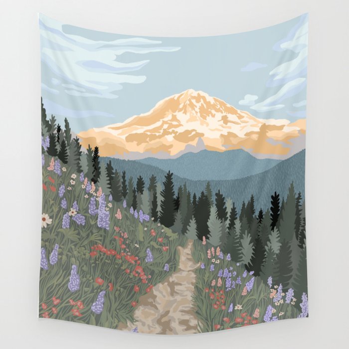 Mount Rainier National Park Wall Tapestry Gallery Image 1