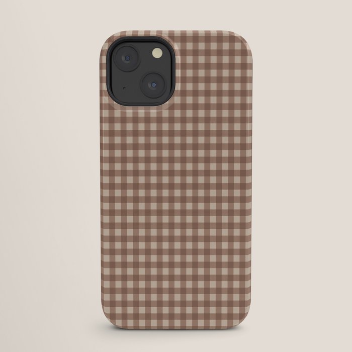 Gingham Plaid Pattern - Coffee Creme iPhone Case Gallery Image 25
