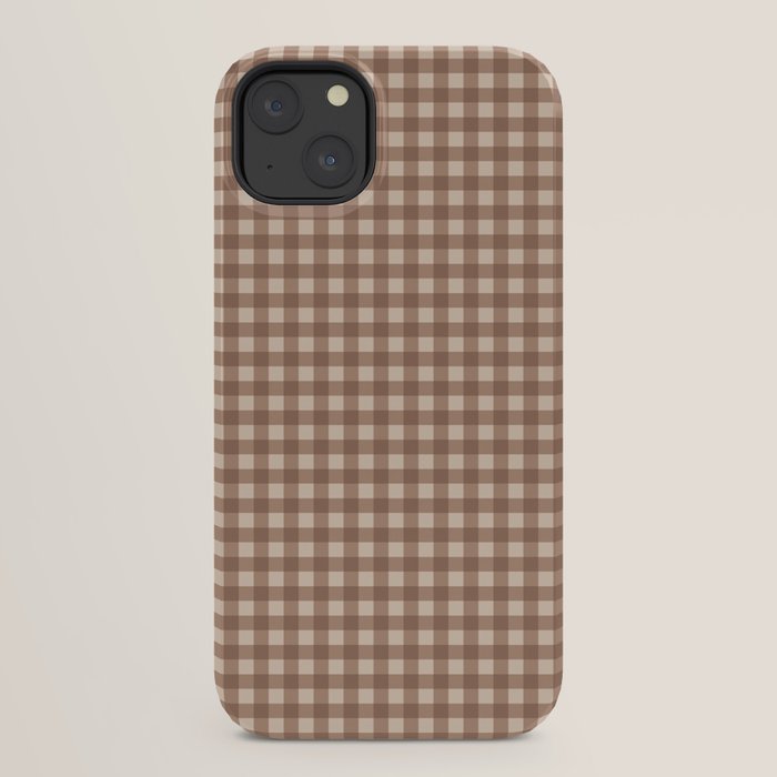 Gingham Plaid Pattern - Coffee Creme iPhone Case Gallery Image 30