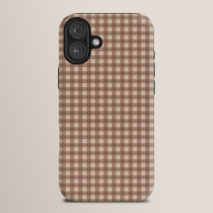 Gingham Plaid Pattern - Coffee Creme iPhone Case Gallery Image 14