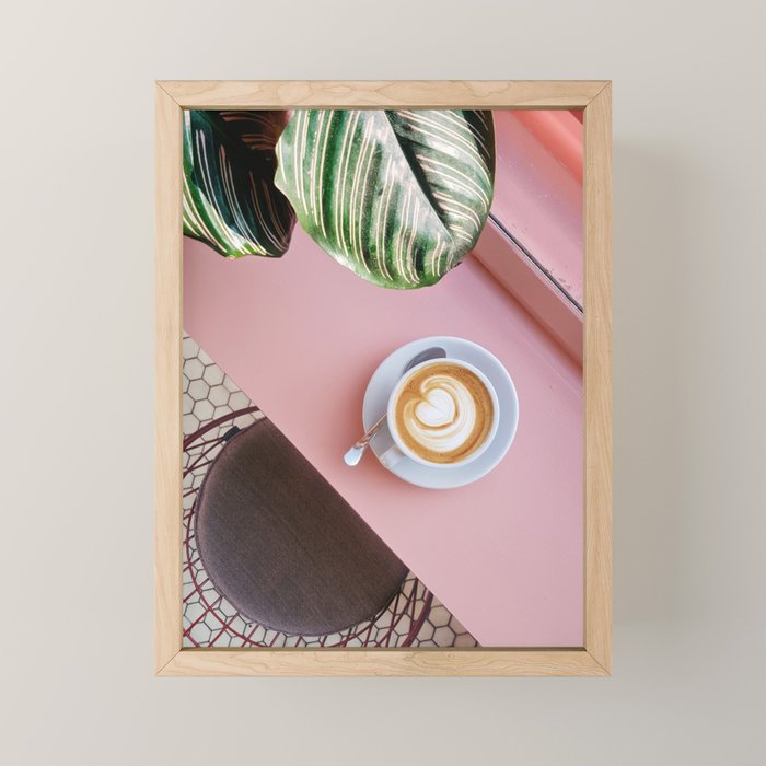 Pink Latte Coffee Shop Mini Art Print Gallery Image 1