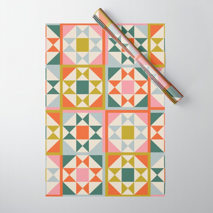 Playful patchwork pattern Wrapping Paper Gallery Image 1