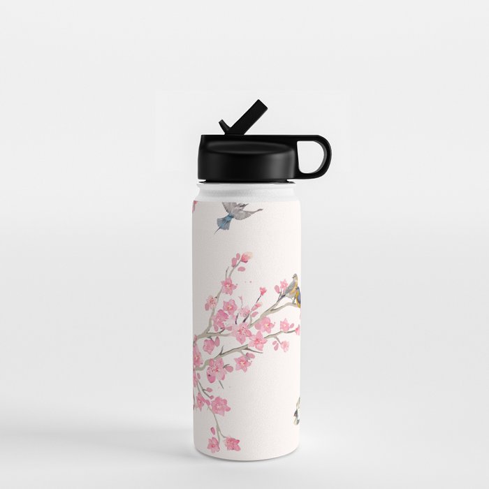 Birds and cherry blossoms Water Bottle Gallery Image 1