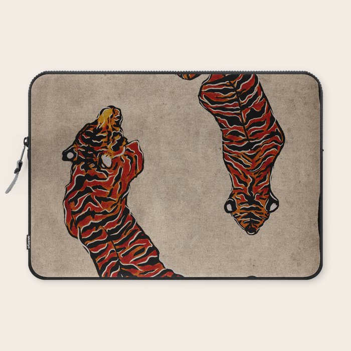 Two Tigers -- Ukiyo-e Style Laptop Sleeve Gallery Image 2