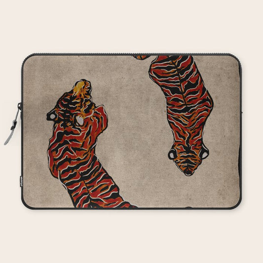 Two Tigers -- Ukiyo-e Style Laptop Sleeve Gallery Image 2