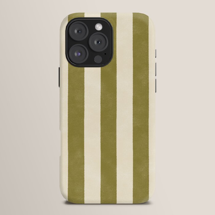 Cabana Stripe - moss green and cream iPhone Case Gallery Image 16