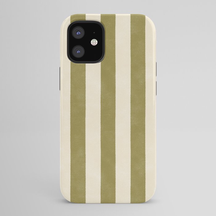 Cabana Stripe - moss green and cream iPhone Case Gallery Image 42