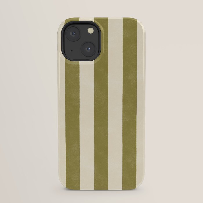 Cabana Stripe - moss green and cream iPhone Case Gallery Image 29