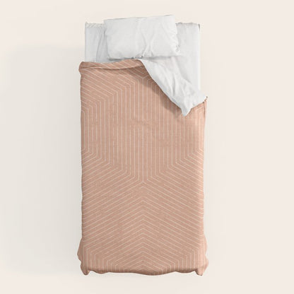 boho hexagon stripes - peach Duvet Cover Gallery Image 5