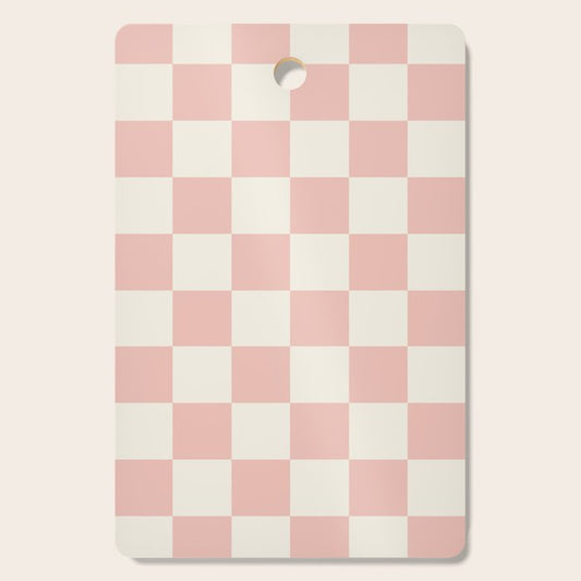 Checkered (Pink Cream) Cutting Board Gallery Image 1