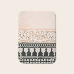 Graphic tile pattern | Moroccan Arabic tiles in earth tones. | Pastel film marrakech photography Bath Mat Gallery Image 1