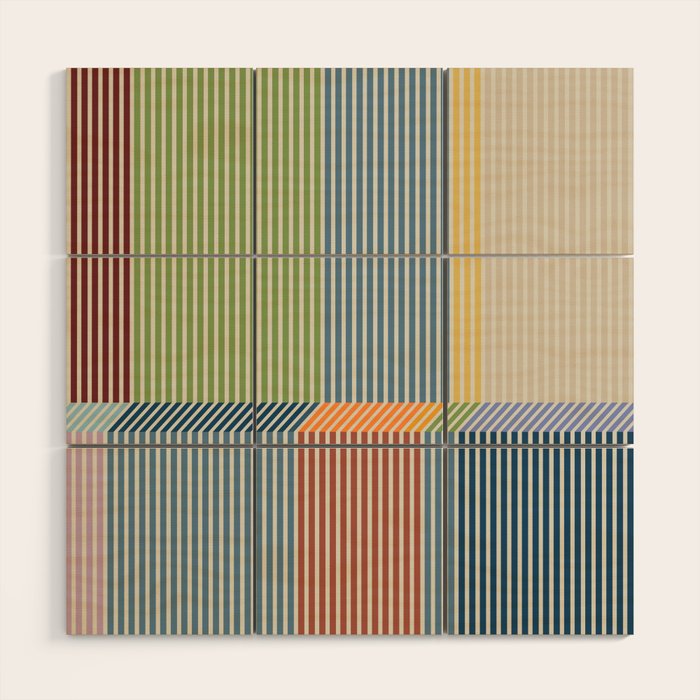 Linear Bauhaus Pattern 1 Wood Wall Art Gallery Image 2