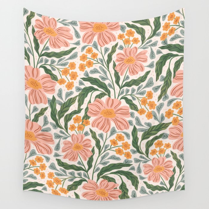 Mila I - boho nature inspired illustration Wall Tapestry Gallery Image 4