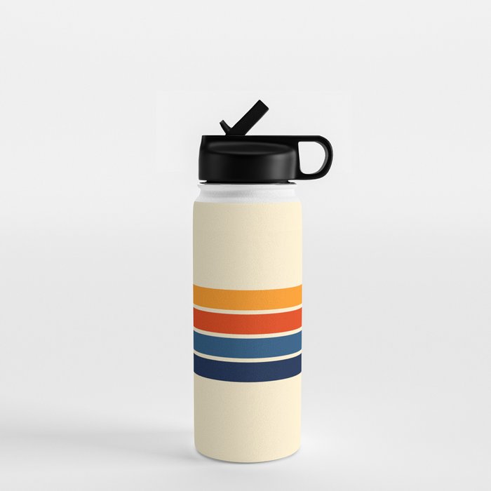 Classic Retro Stripes Water Bottle Gallery Image 1