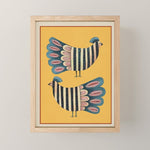 Striped Bird Pair II Mini Art Print Gallery Image 1