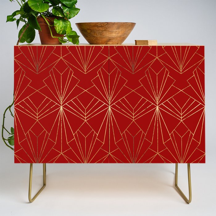 Crimson Red Art Deco Credenza Gallery Image 1