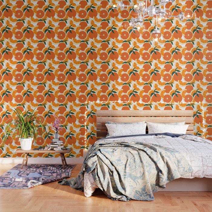 Orange Harvest - White Wallpaper Gallery Image 3