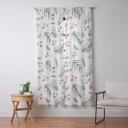 Christmas tree branches and berries - vintage Window Curtain Gallery Image 9