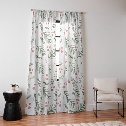 Christmas tree branches and berries - vintage Window Curtain Gallery Image 10