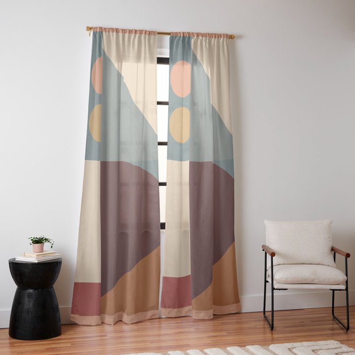 Abstract Geometric Shapes 47 Window Curtain Gallery Image 14