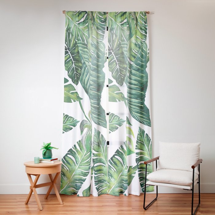 Jungle Leaves, Banana, Monstera #society6 Window Curtain Gallery Image 16