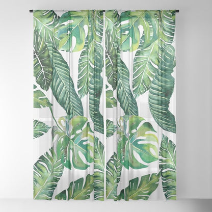 Jungle Leaves, Banana, Monstera #society6 Window Curtain Gallery Image 18