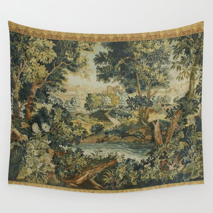 Antique 18th Century Verdure French Aubusson Tapestry Wall Tapestry Gallery Image 2