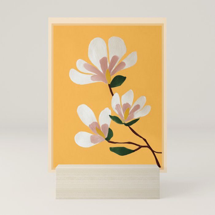 Golden Magnolia Blooms Mini Art Print Gallery Image 5